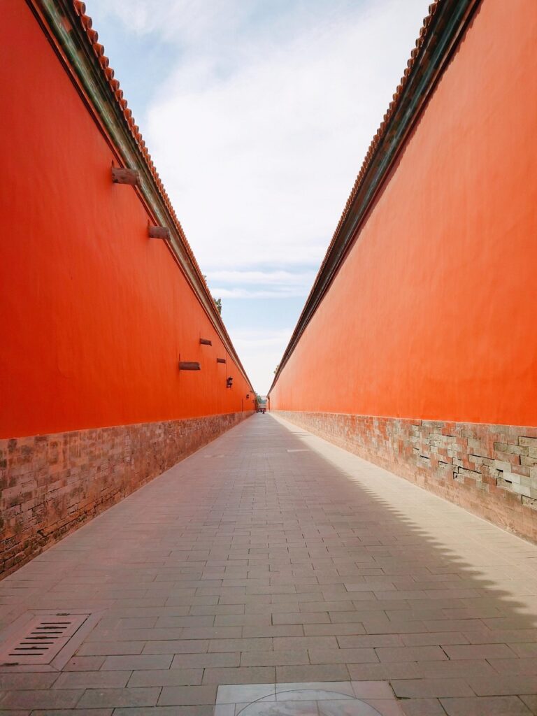 the national palace museum, palace, red walls, corridor, passage, passageway, bricks, brick road, perception, away, walkway, architecture, corridor, brick road, brick road, brick road, brick road, brick road, perception